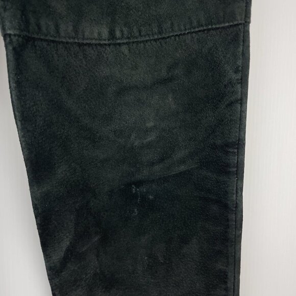 BOVINES Suede 90βs VTG Genuine Ultra-High Waist Charcoal Black Pants sz 8β - Picture 7 of 8